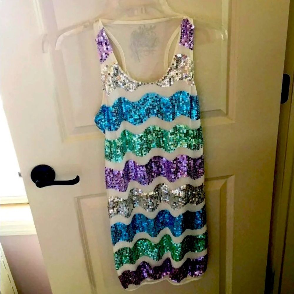 Long sequin tank top